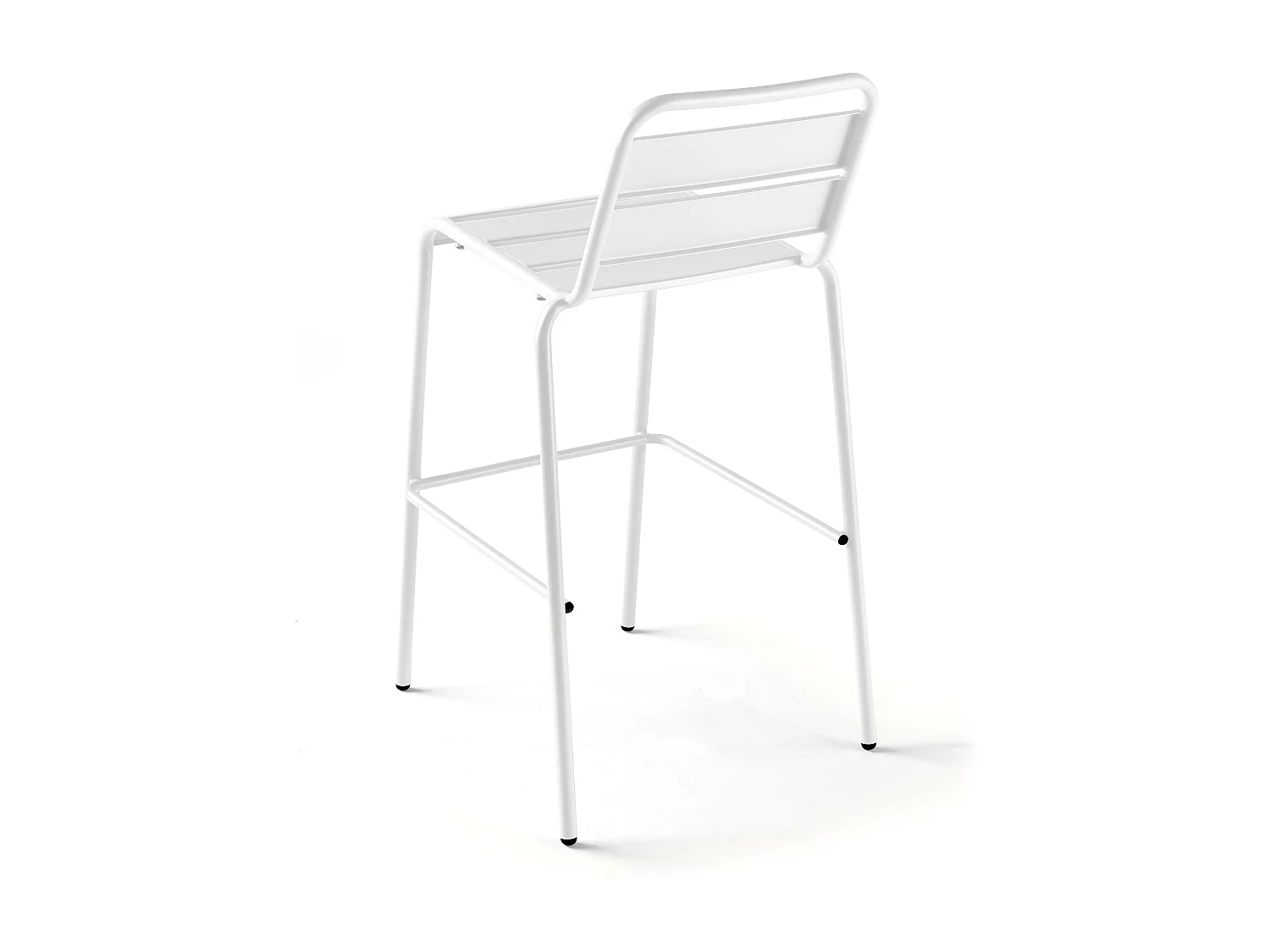 Chaise de bar haute en métal blanc - Palavas