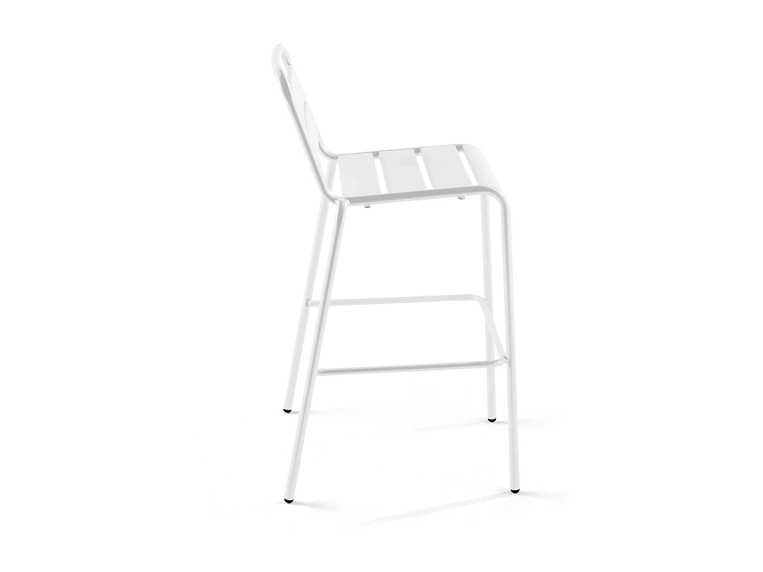 Chaise de bar haute en métal blanc - Palavas