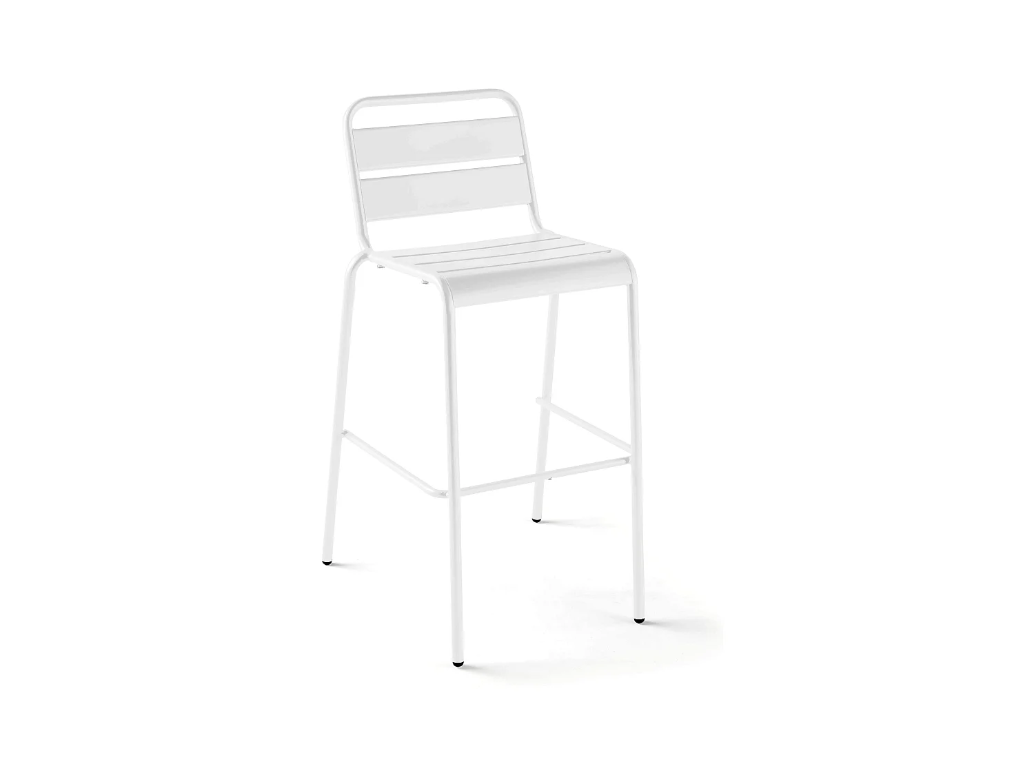 Chaise de bar haute en métal blanc - Palavas
