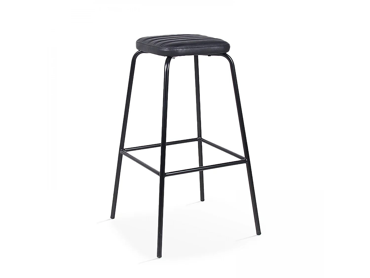 Lot de 2 tabourets hauts en textile enduit noir