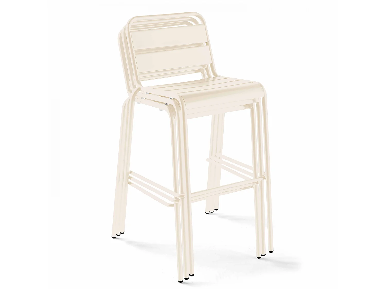 Chaise haute de jardin en métal ivoire - Palavas