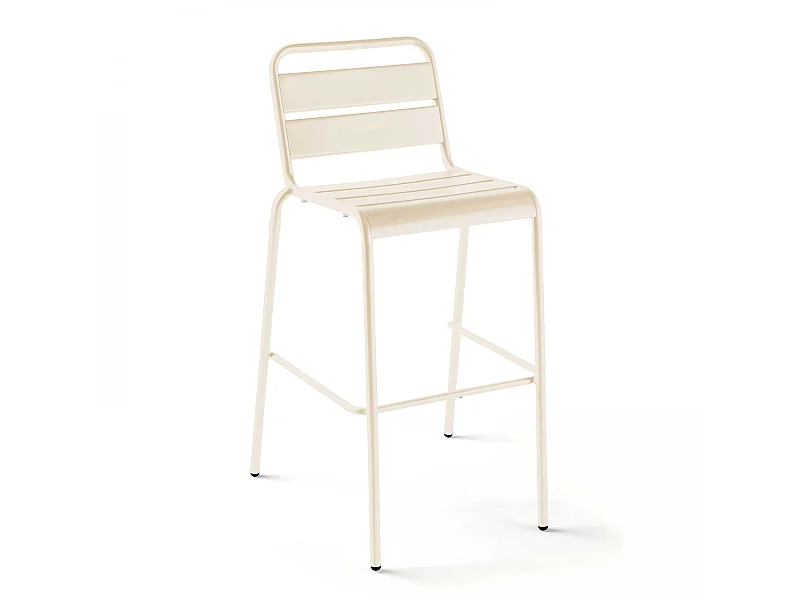 Chaise haute de jardin en métal ivoire - Palavas