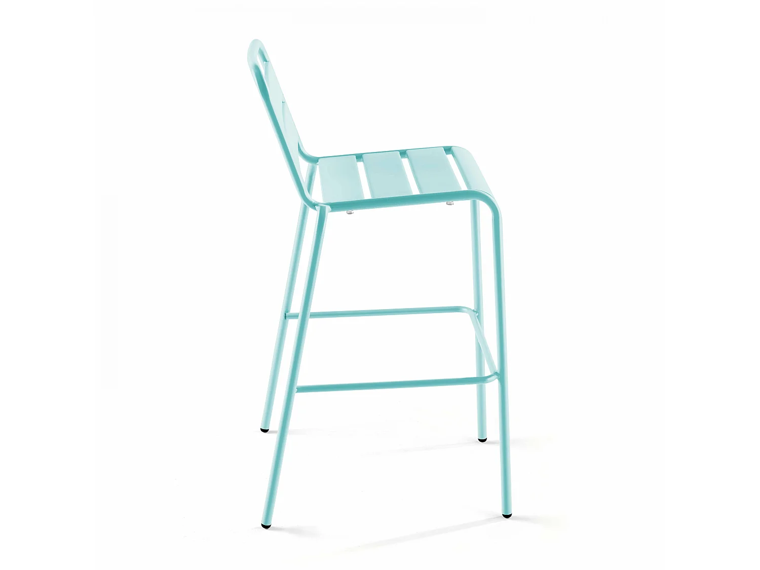 Chaise haute de jardin en métal turquoise - Palavas