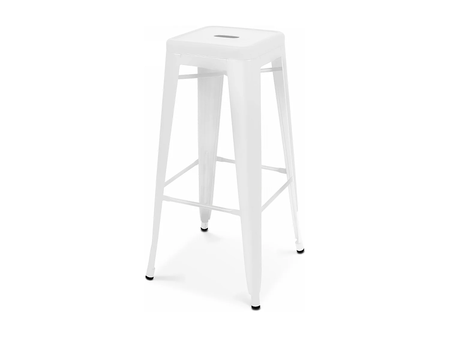 Lot 4 tabourets de bar en métal blanc mat