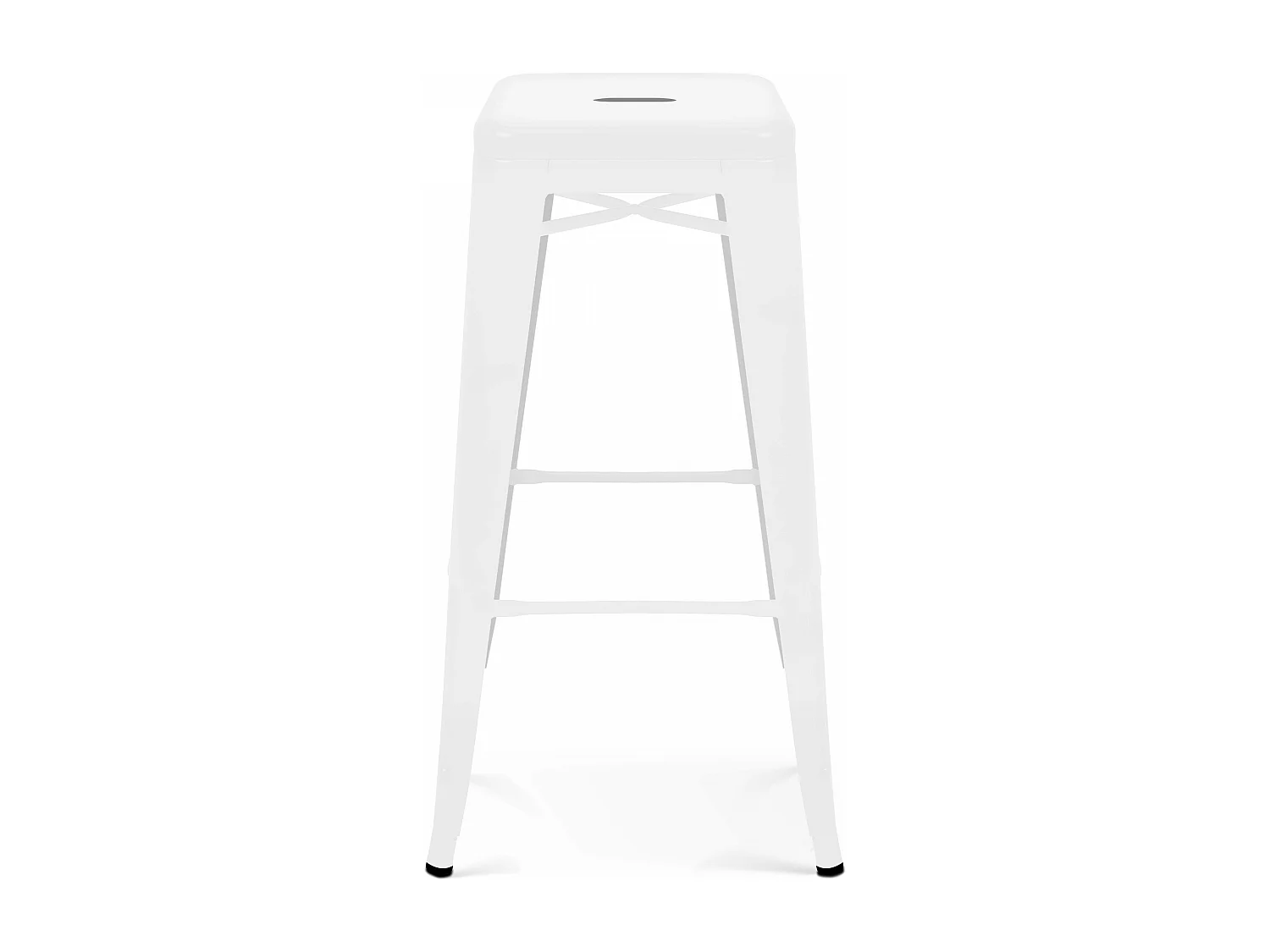 Lot 4 tabourets de bar en métal blanc mat