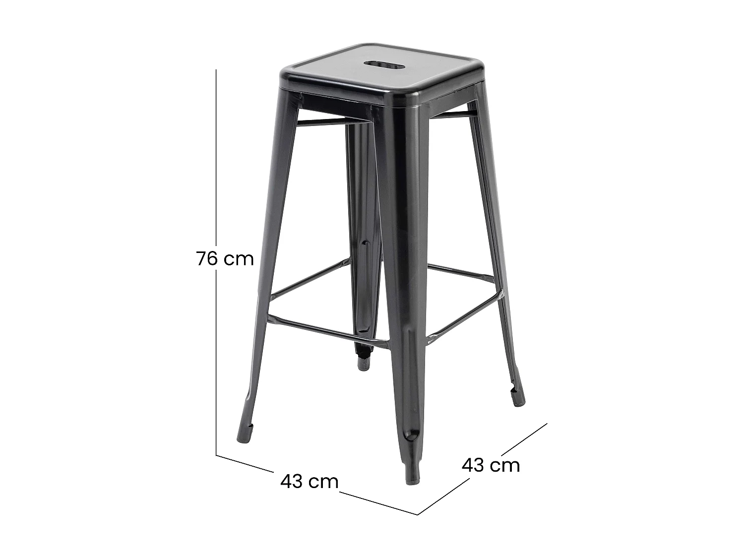 Lot 4 tabourets de bar en métal blanc mat