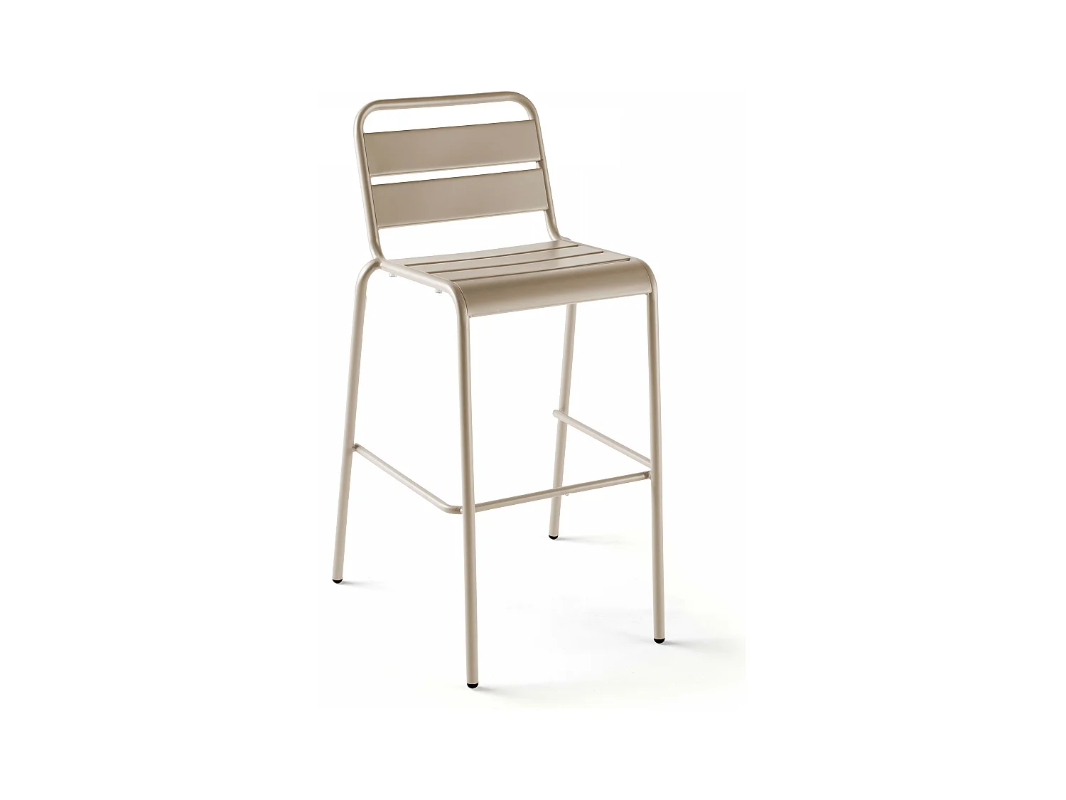 Chaise haute de jardin en métal taupe  - Palavas