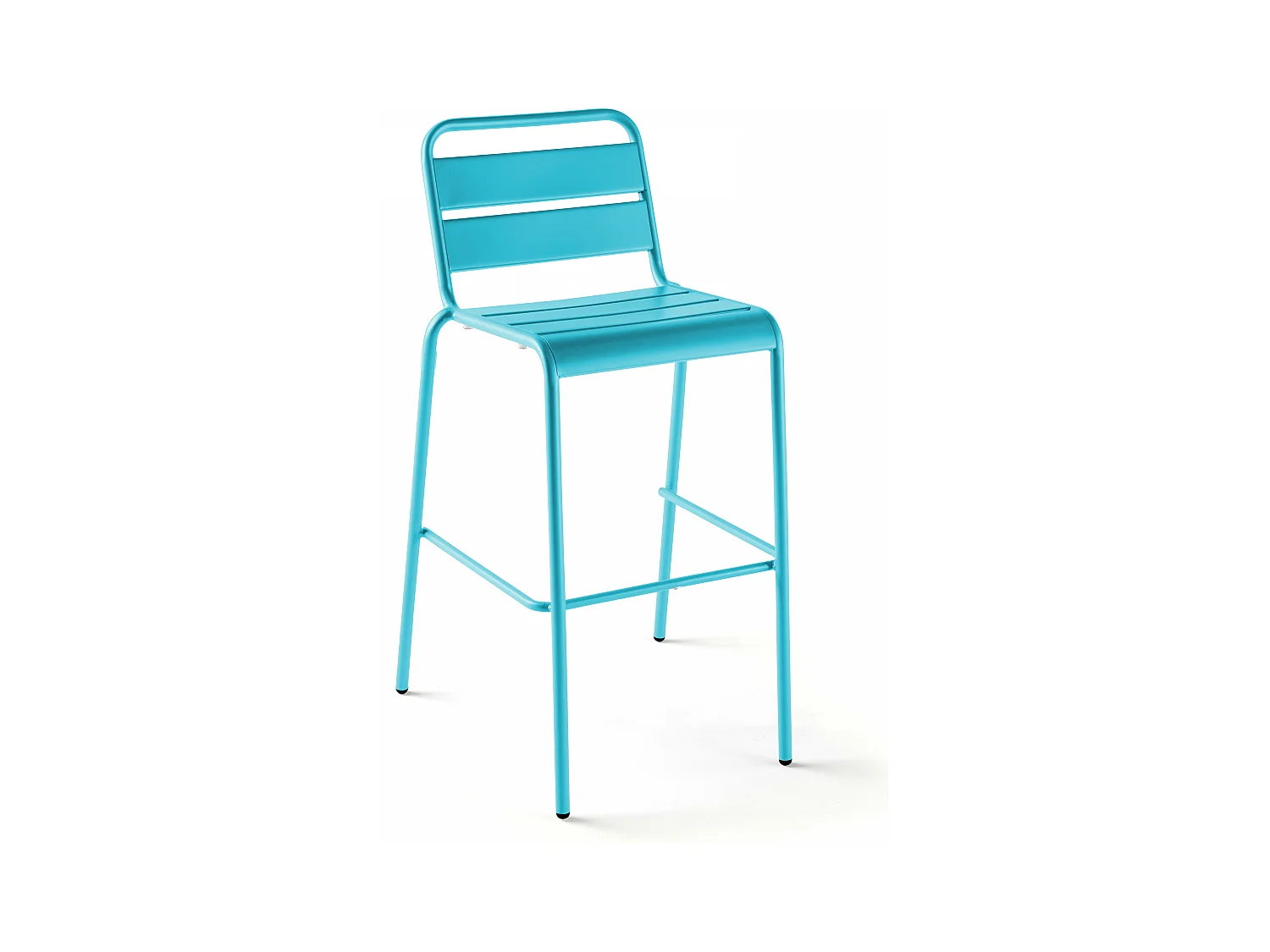 Chaise haute de jardin en métal bleu - Palavas