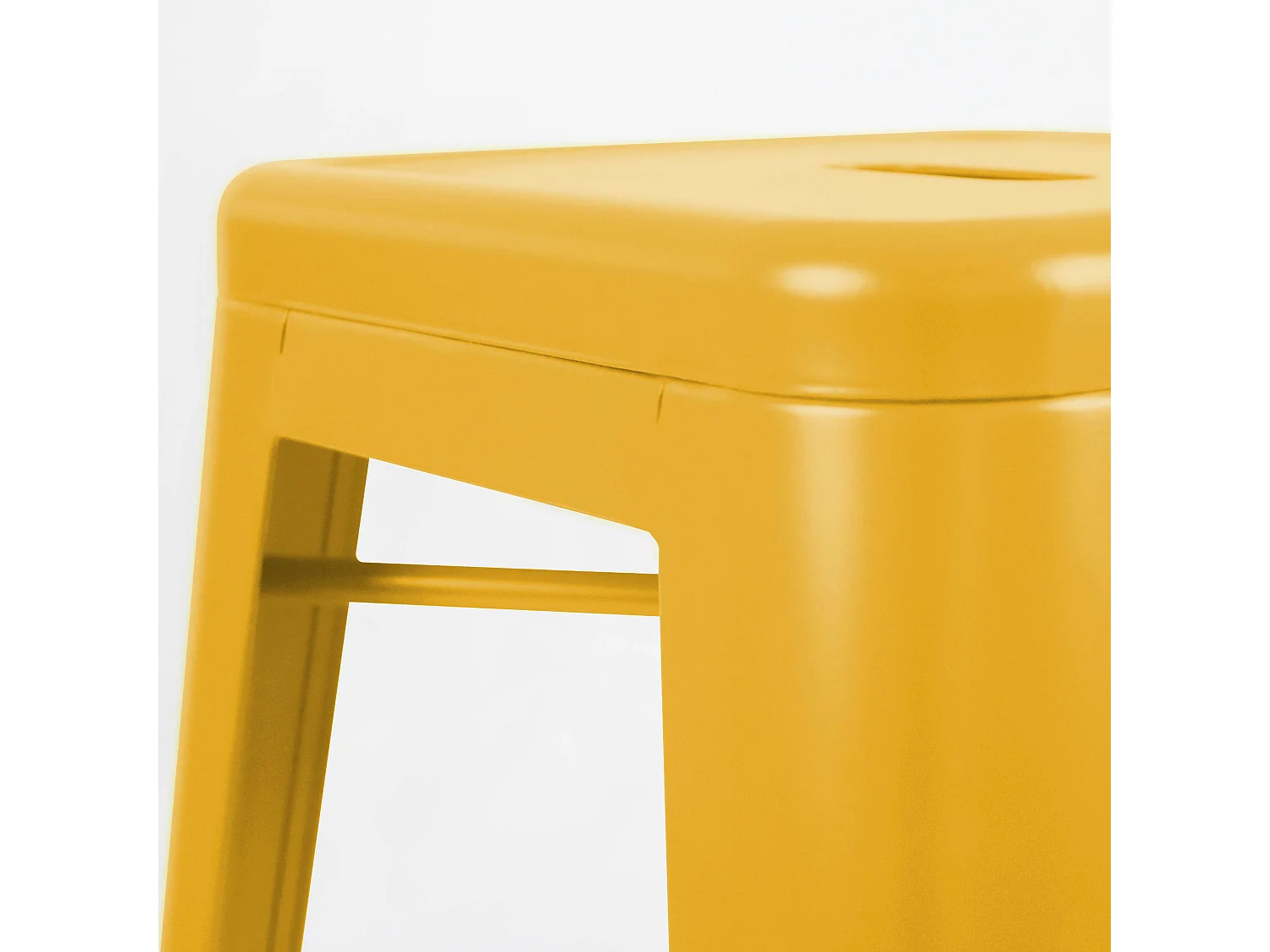 Lot 4 tabourets de bar en métal jaune mat