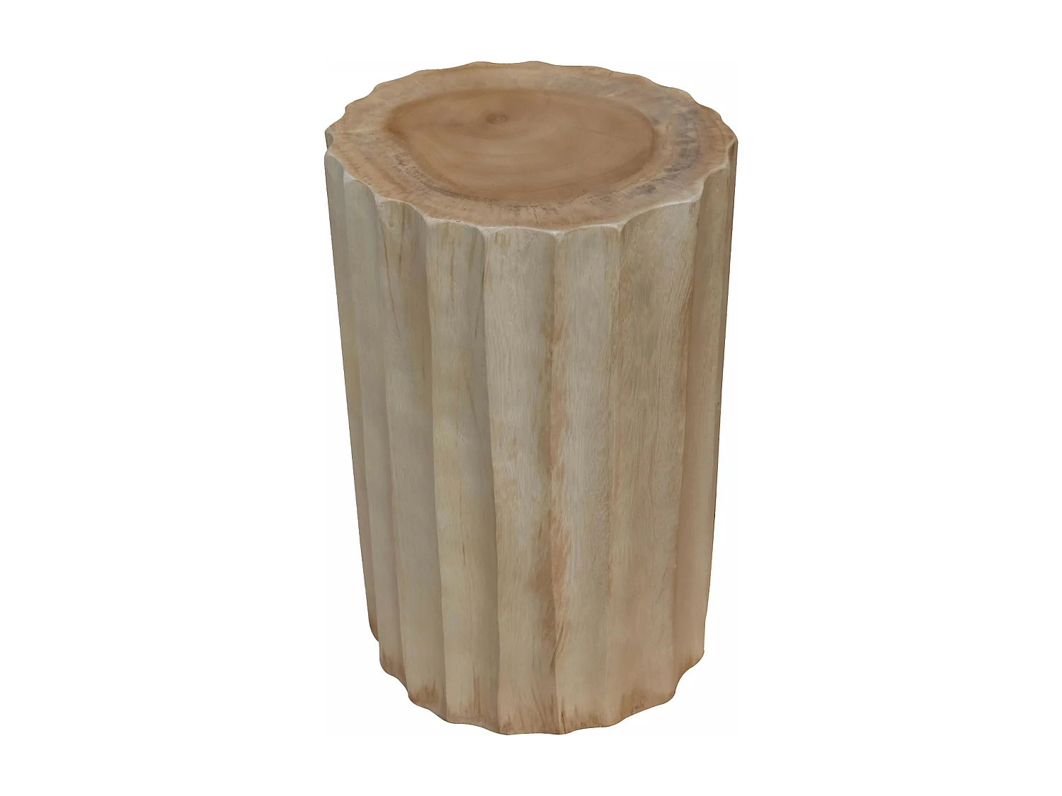 Tabouret sculpté en bois de suar massif
