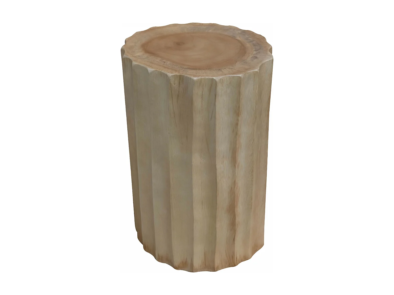 Tabouret sculpté en bois de suar massif