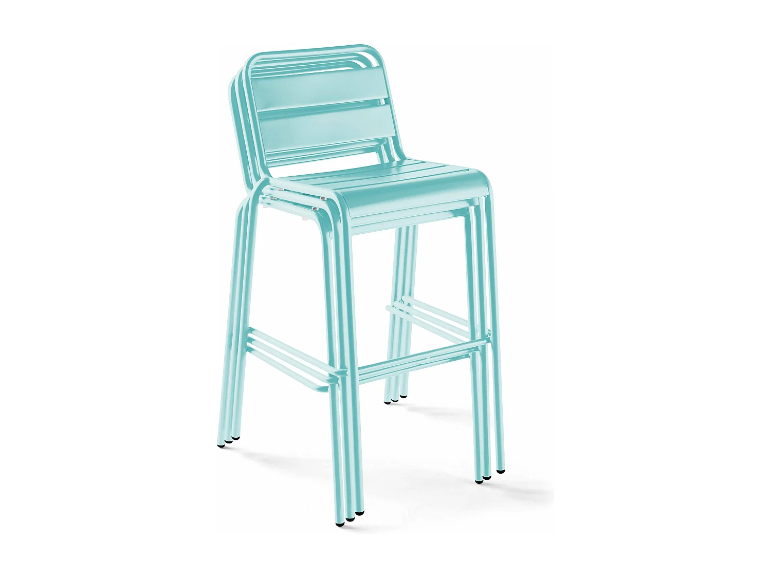 Chaise haute en métal turquoise - Palavas