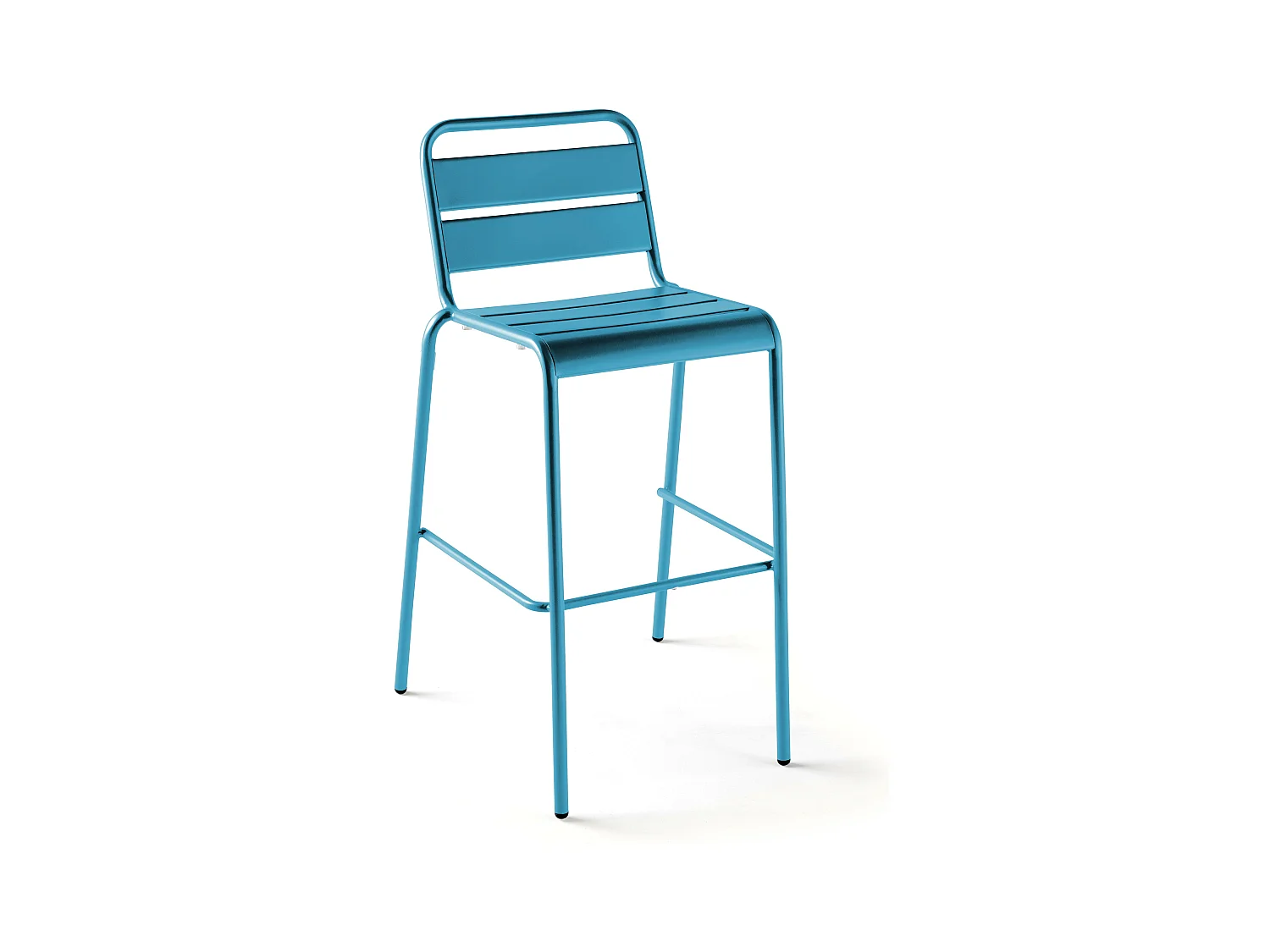 Chaise haute de jardin en métal bleu pacific  - Palavas