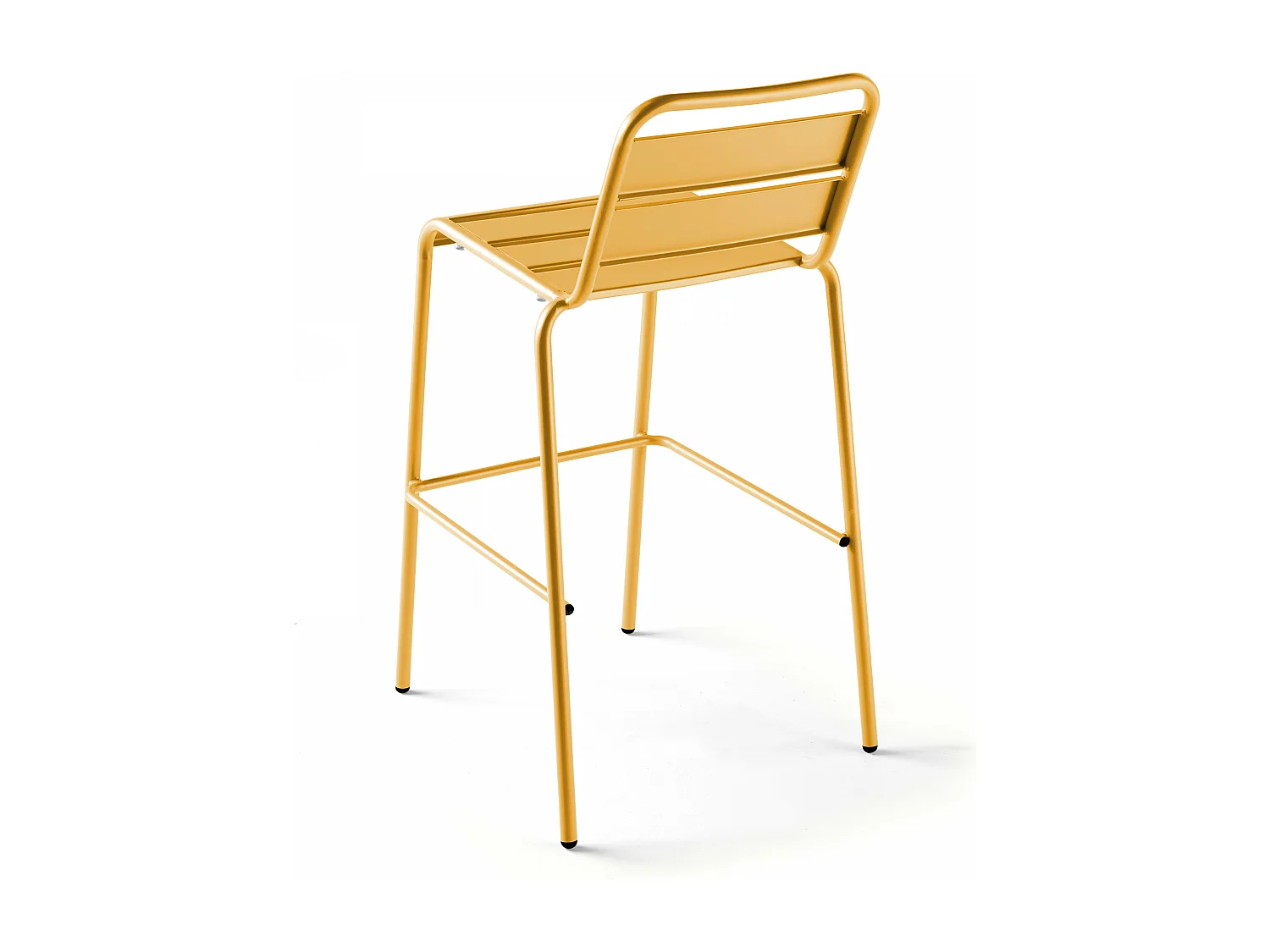 Chaise haute en métal jaune  - Palavas