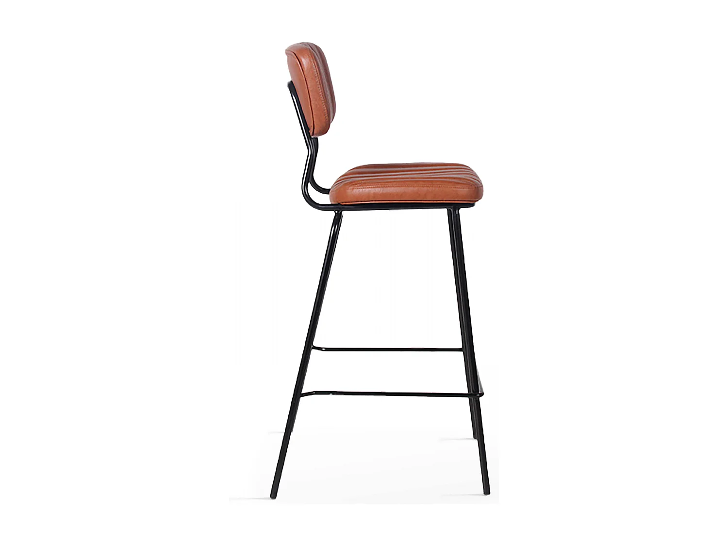 Lot de 2 chaises hautes en textile enduit marron foncé