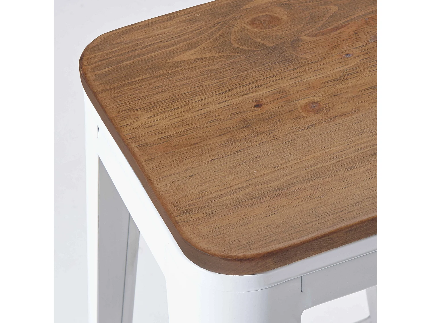 Lot de 4 tabourets de bar en acier blanc