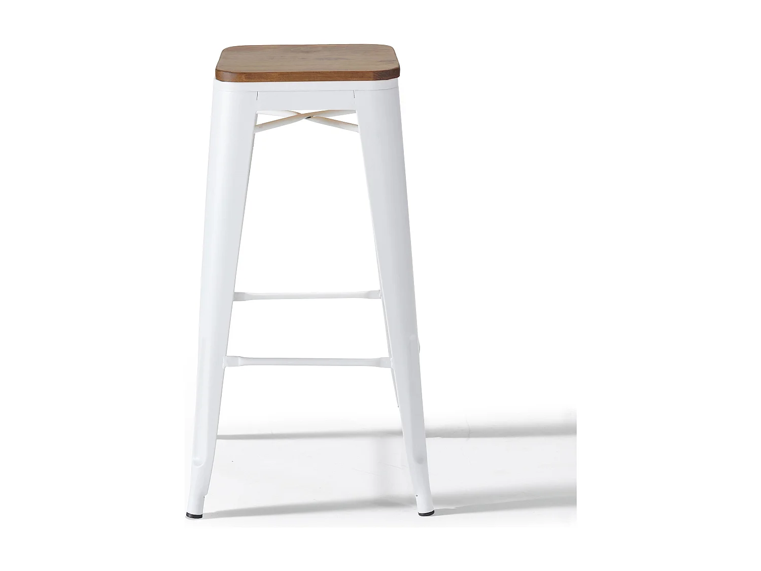 Set van 4 witte stalen barkrukken