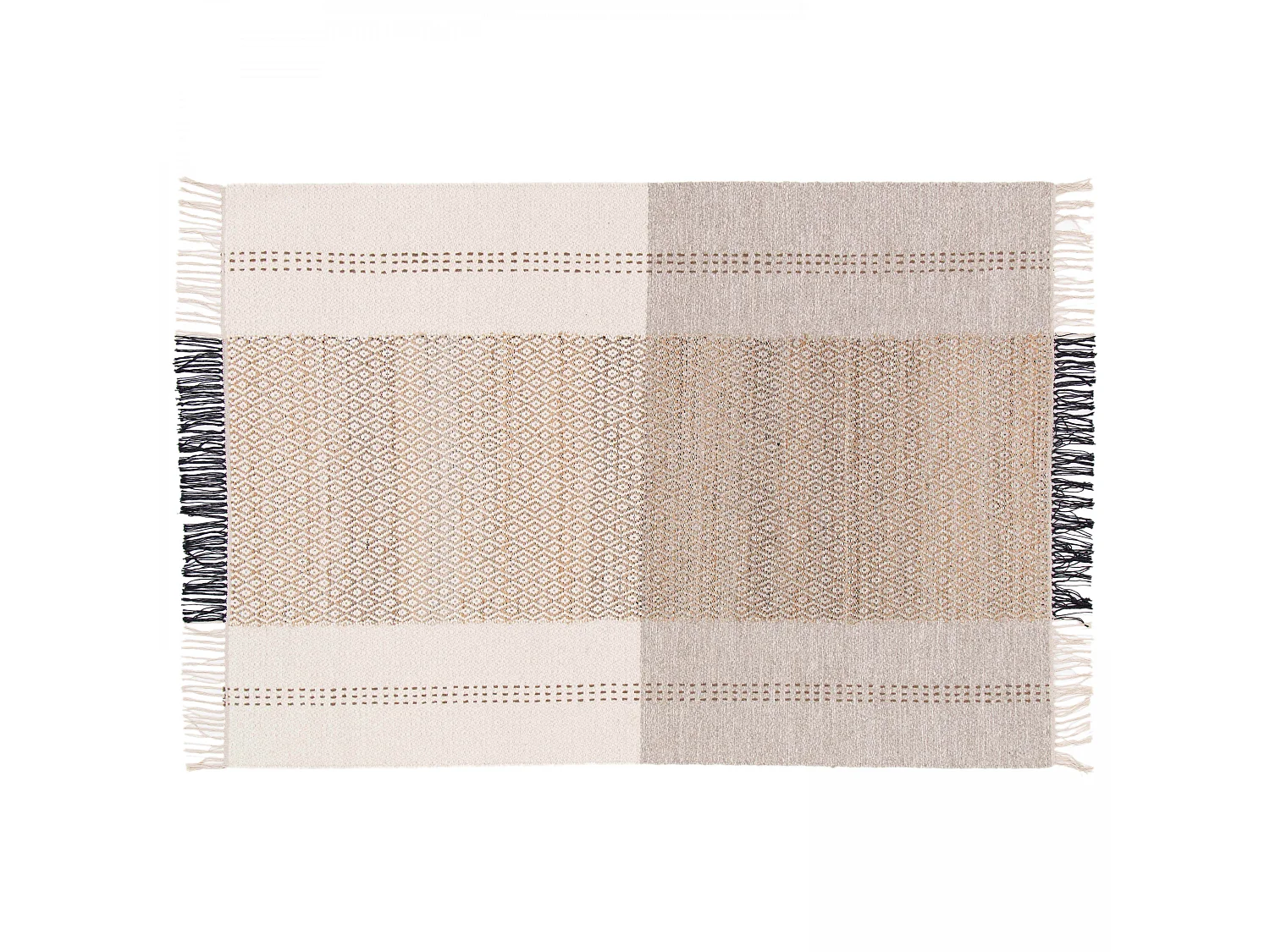 Tapis en laine et jute tissé à plat à motifs géométriques 160 x 230 cm
