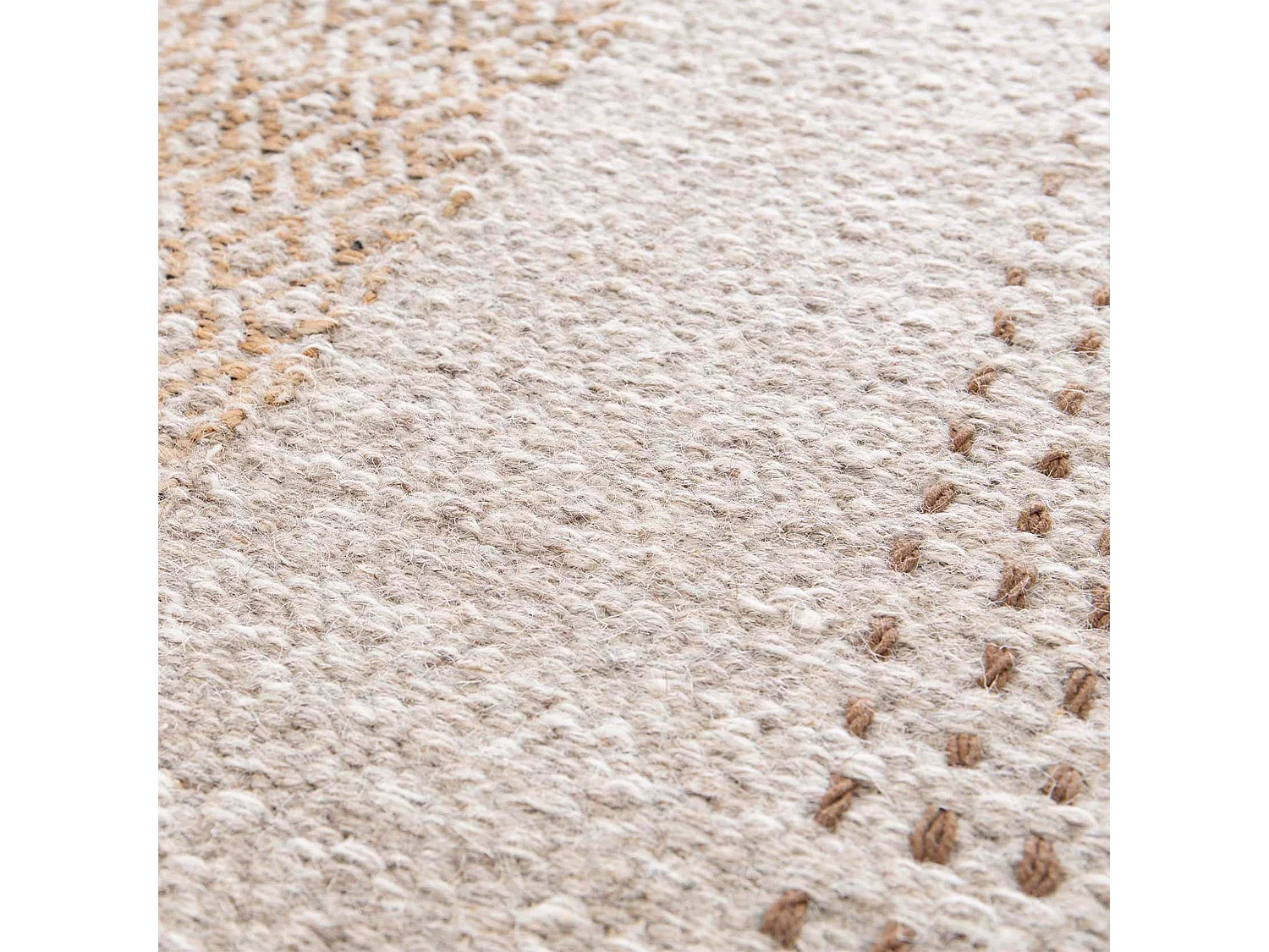 Tapis en laine et jute tissé à plat à motifs géométriques 160 x 230 cm