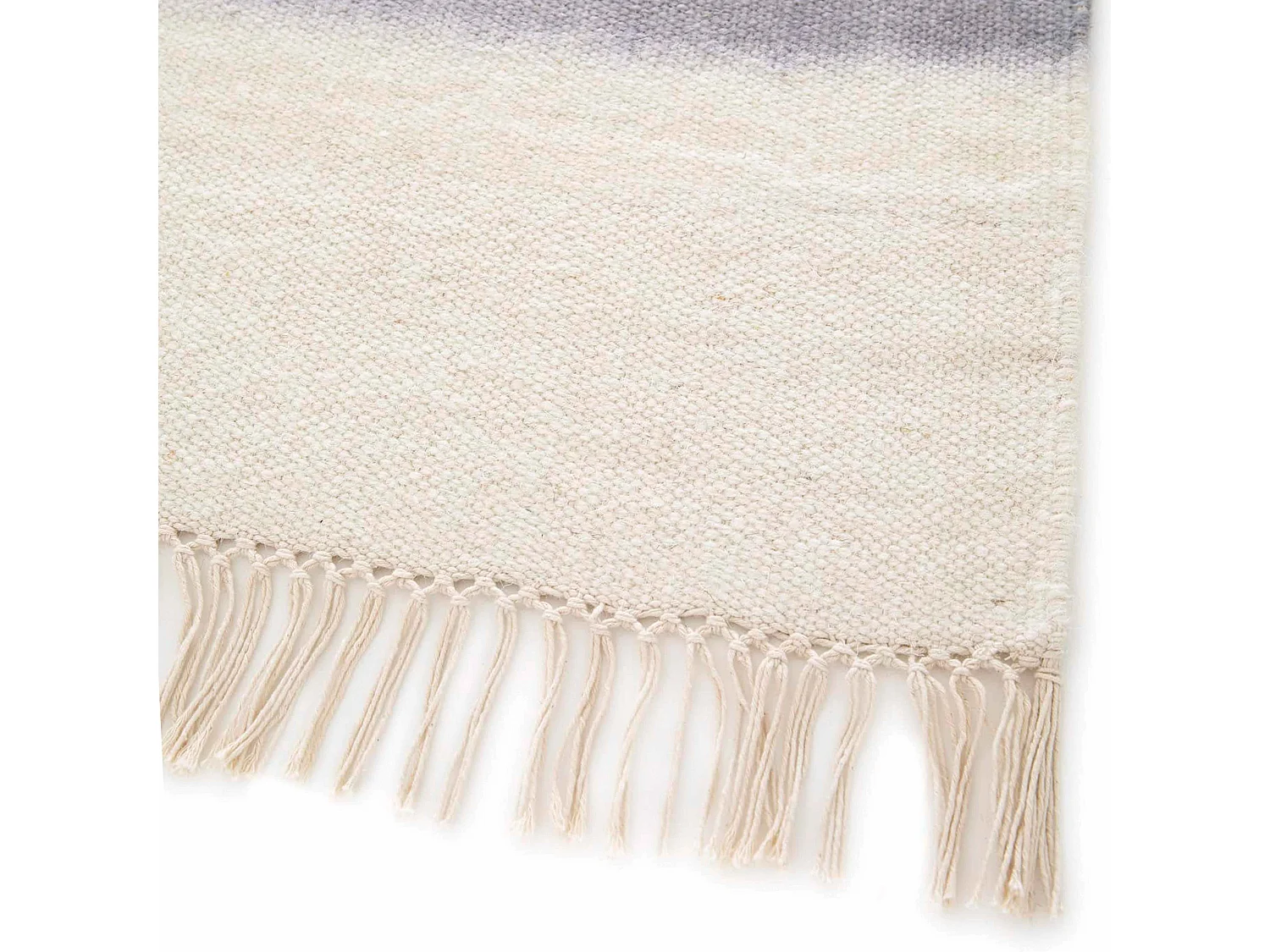 Tapis rectangulaire en laine tissé à plat bleu 160 x 230 cm