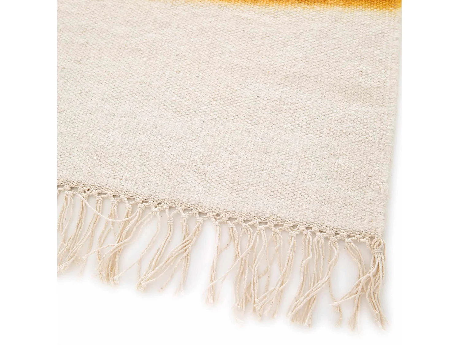 Tapis rectangulaire en laine tissé à plat jaune/ orange 120 x 170 cm