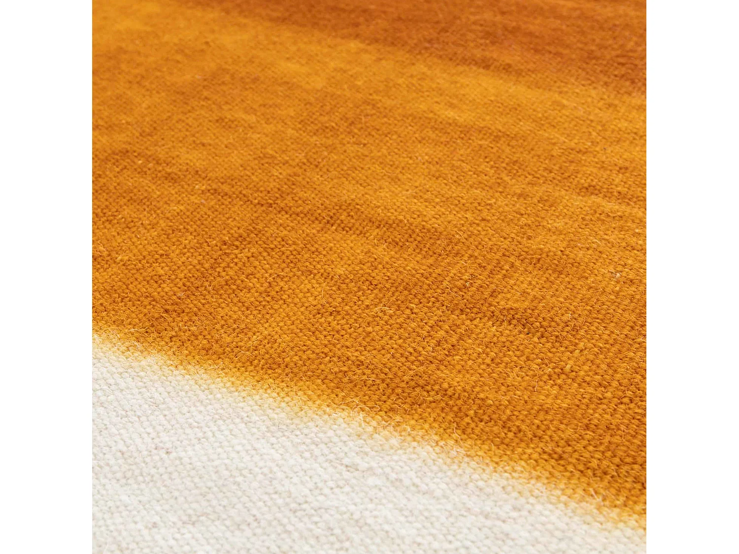 Tapis rectangulaire en laine tissé à plat jaune/ orange 120 x 170 cm