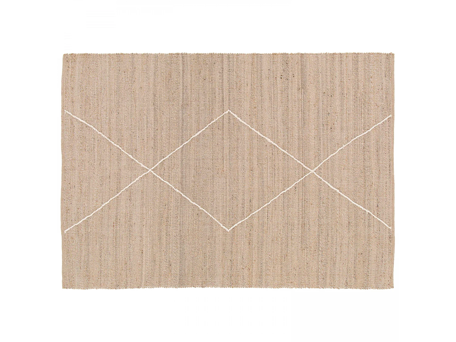 Tapis en jute naturel à motif losange tissé main 200 x 290 cm