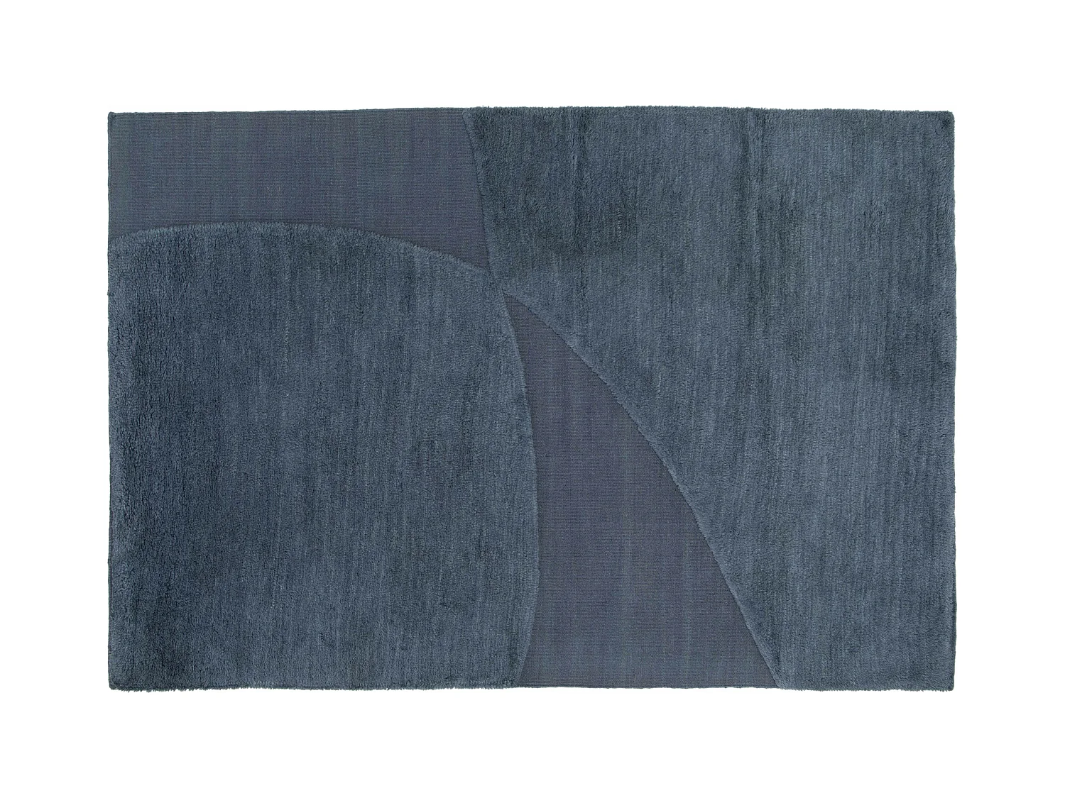 Tapis rectangulaire en laine à motif tissé main bleu 160 x 230 cm