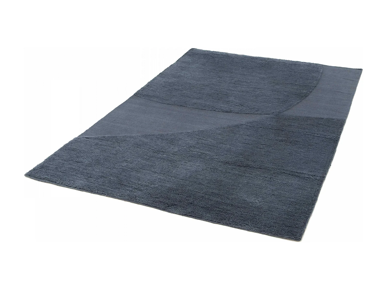 Tapis rectangulaire en laine à motif tissé main bleu 160 x 230 cm