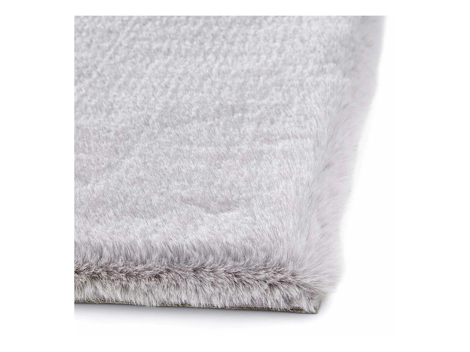 Alfombra rectangular de imitación de piel gris claro 120 x 160 cm