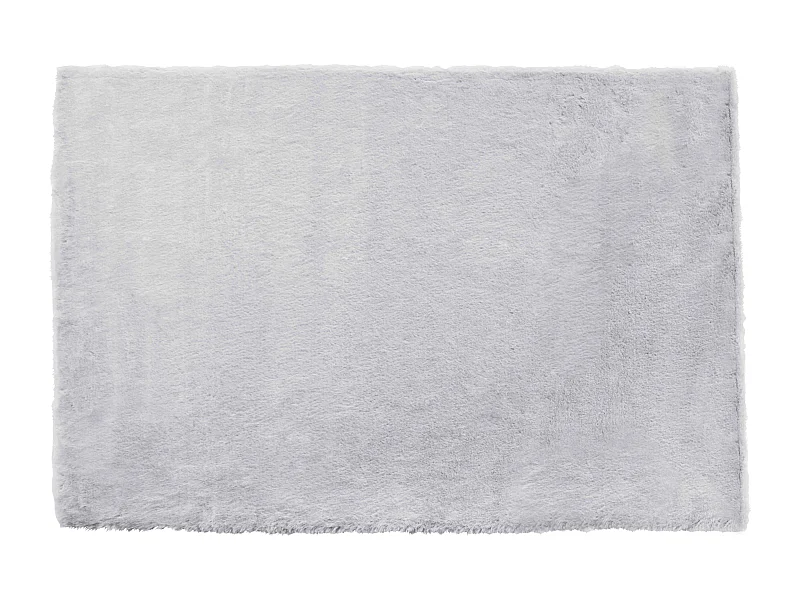 Tapis rectangulaire fausse fourrure gris clair 120 x 160 cm