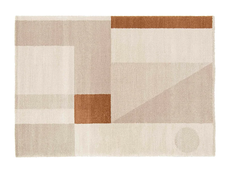 Tapis rectangulaire motif graphique à poils courts 120 x 170 cm