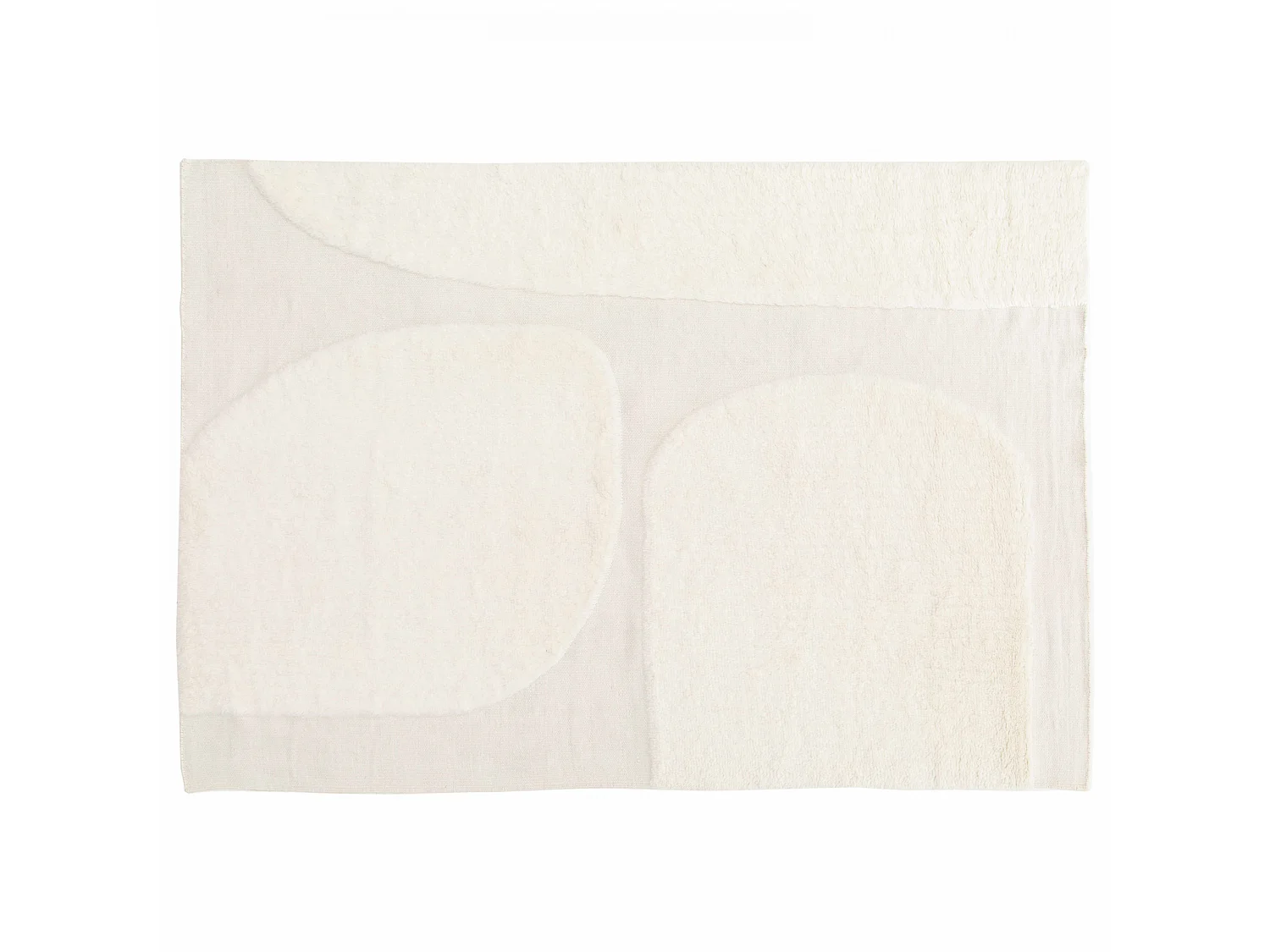 Tapis rectangulaire en laine à motif tissé main blanc 200 x 290 cm