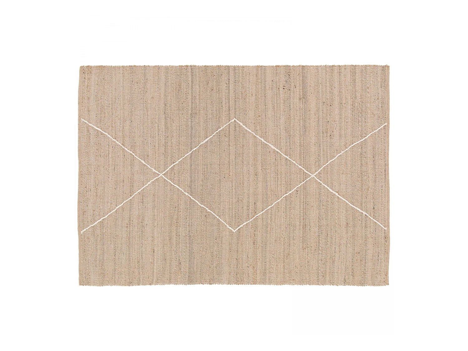Tapis en jute naturel à motif losange tissé main 240 x 340 cm