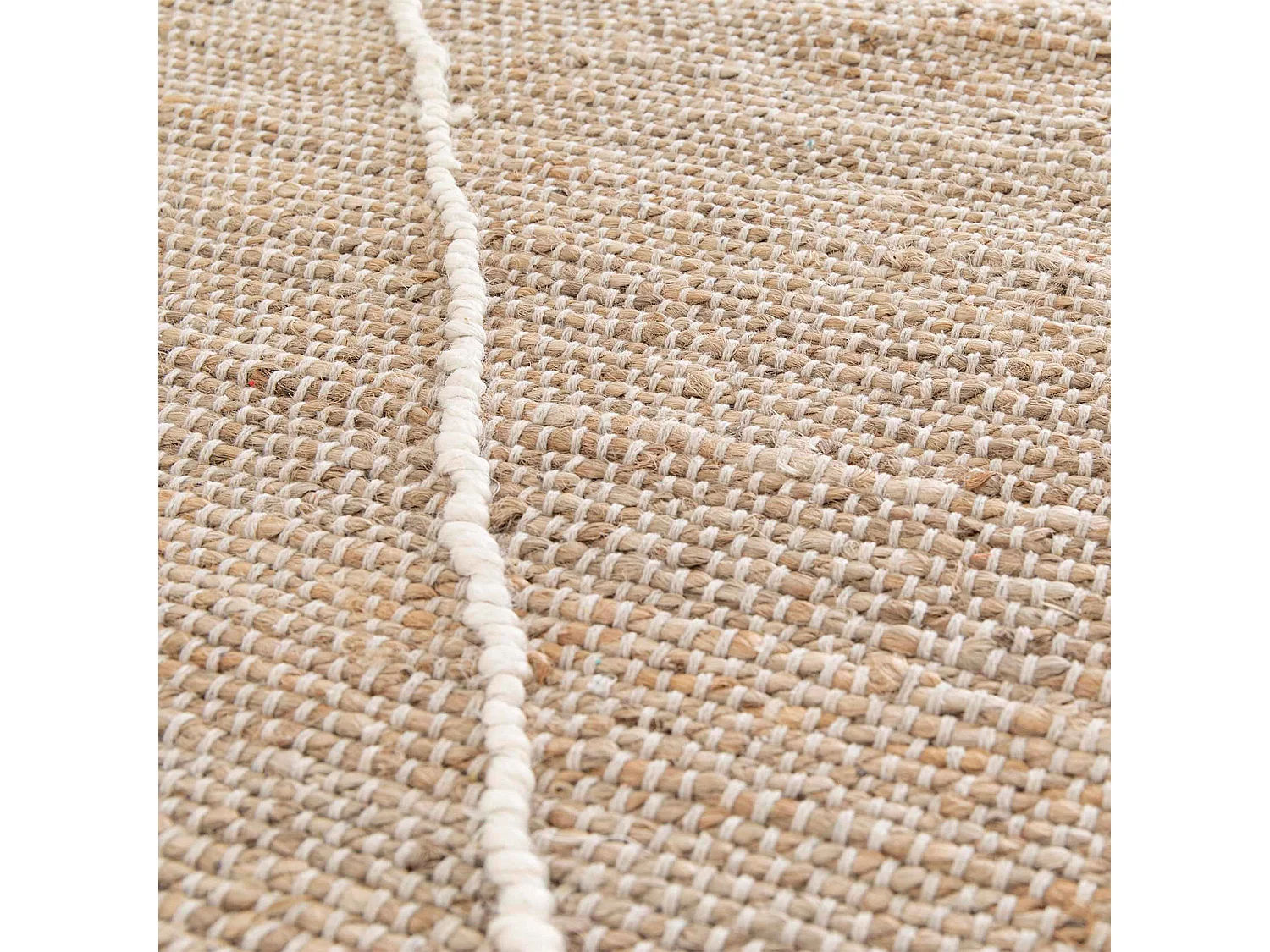 Tapis en jute naturel à motif losange tissé main 240 x 340 cm