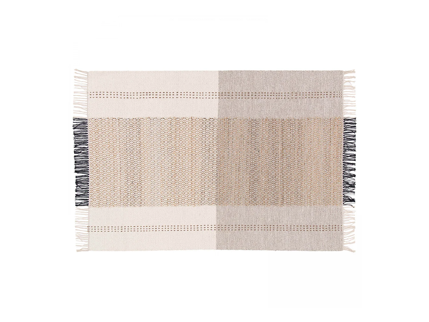 Tapis en laine et jute tissé à plat à motifs géométriques 200 x 290 cm