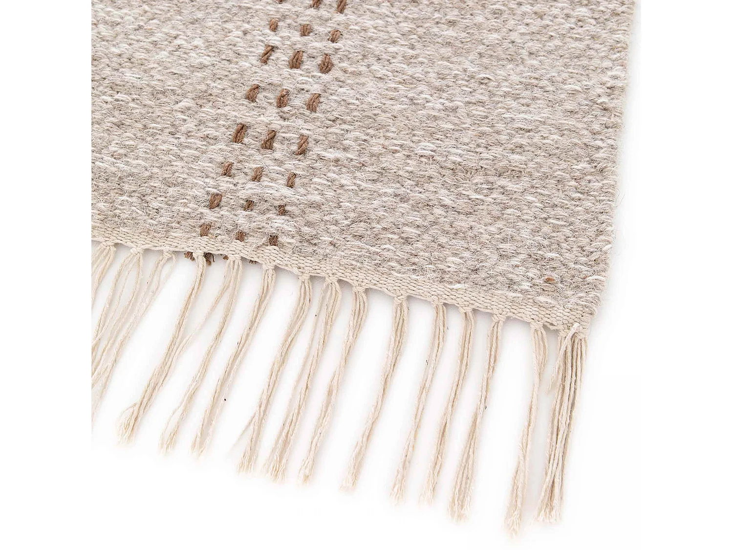 Tapis en laine et jute tissé à plat à motifs géométriques 200 x 290 cm