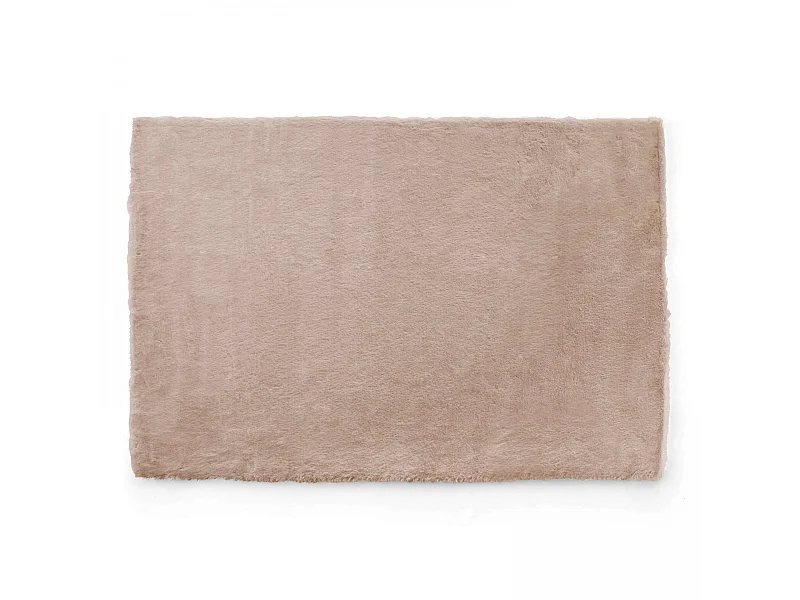 Rechthoekig tapijt van nepbont in beige, 160 x 230 cm