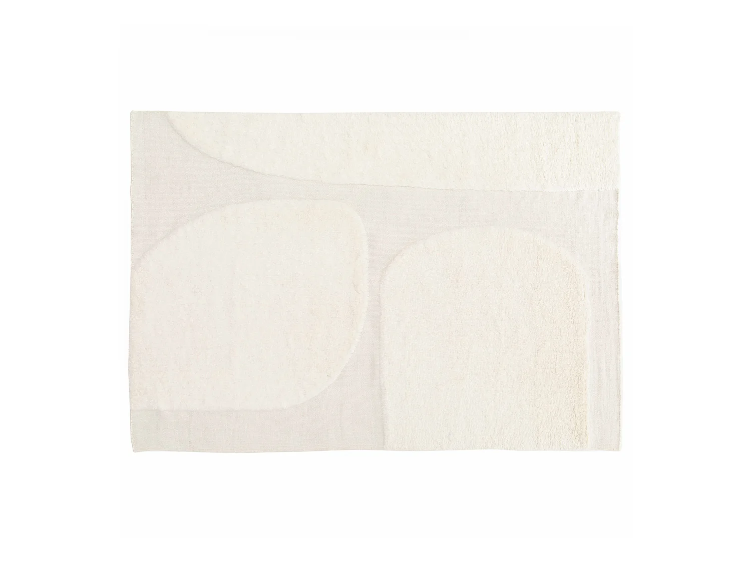 Tapis rectangulaire en laine à motif tissé main blanc 160 x 230 cm