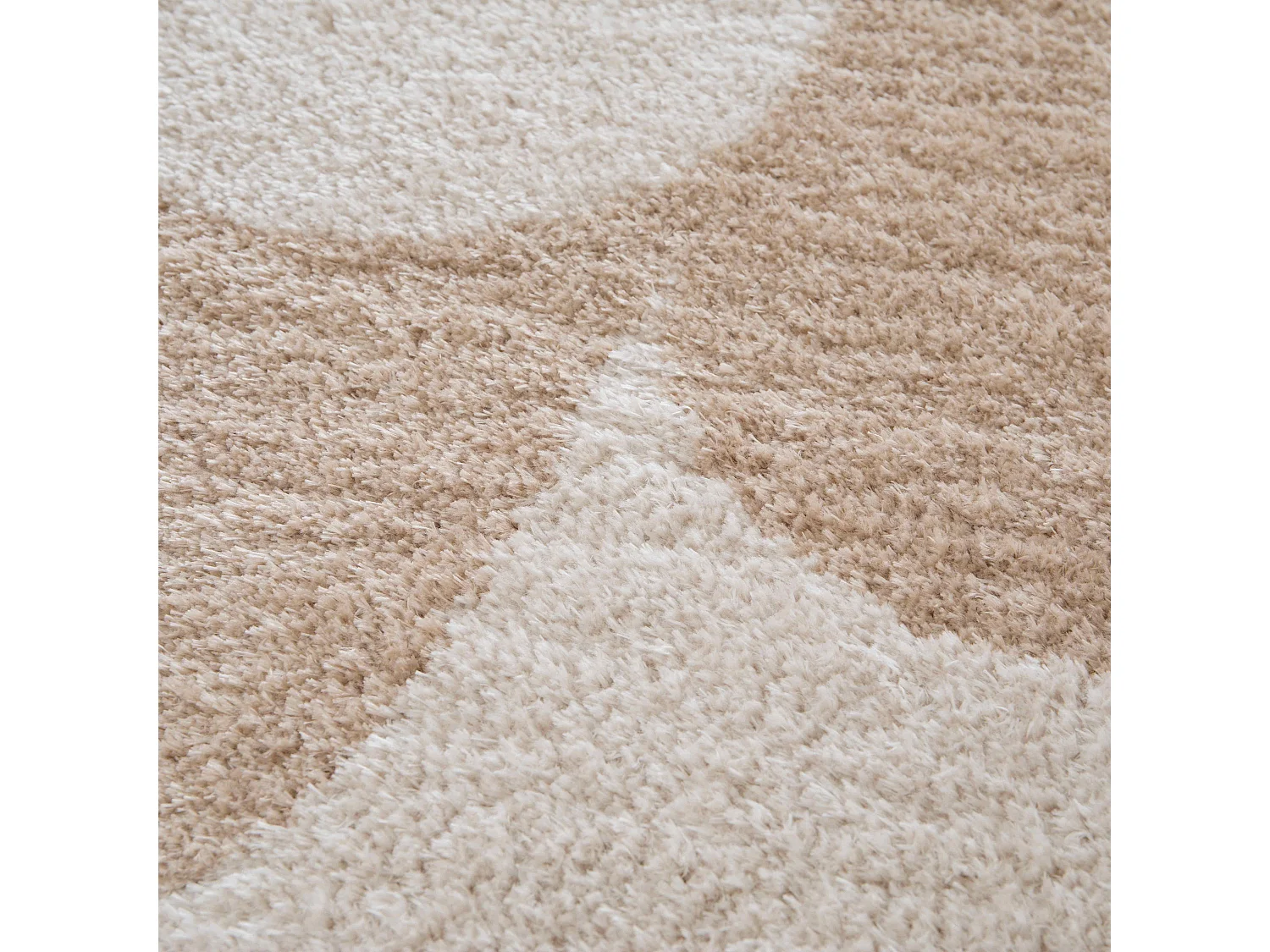 Tapis rectangulaire motif seventies écru et beige 160 x 230 cm