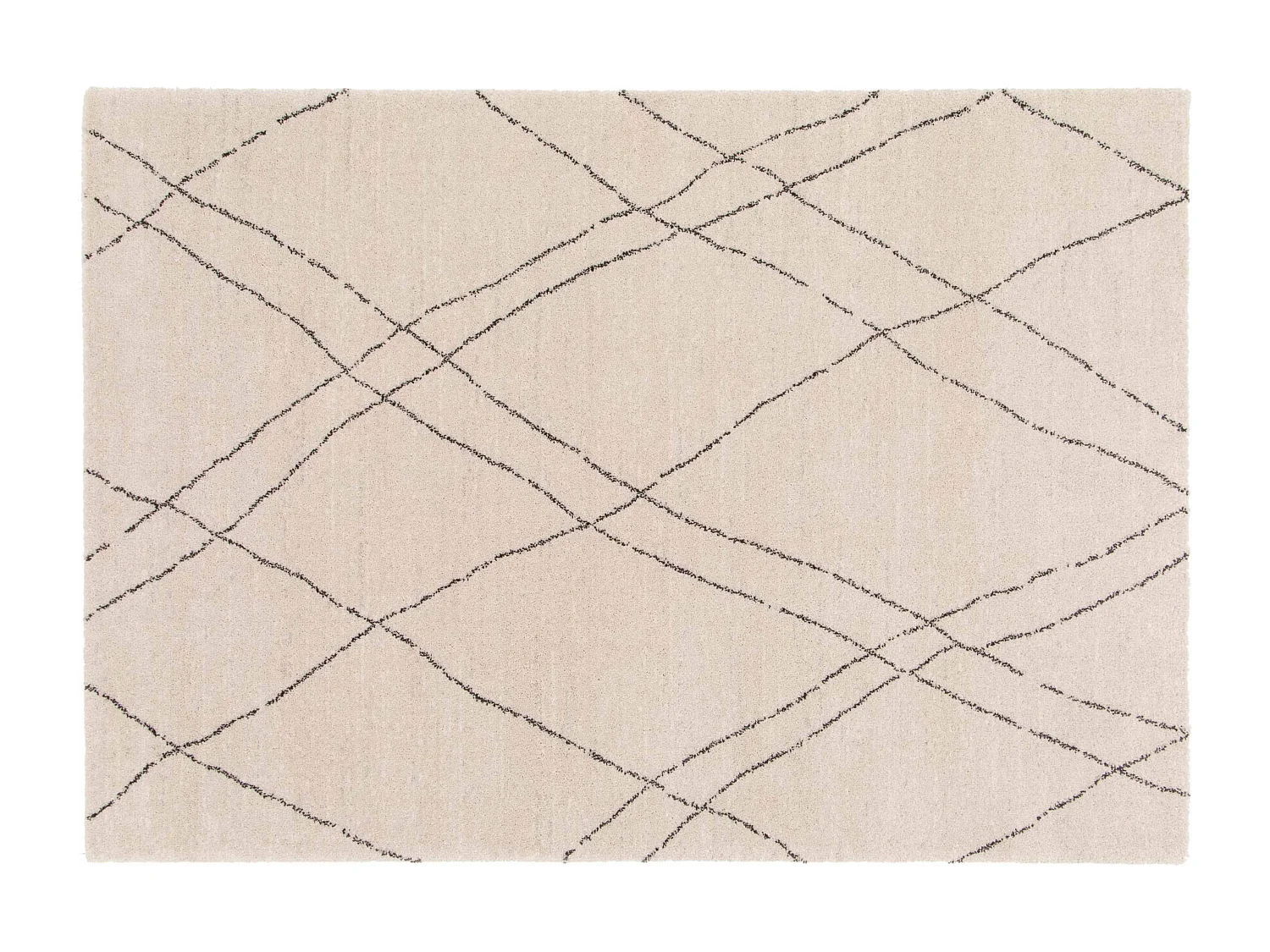 Rechthoekig tapijt met berberprint, crème kortpolig, 160 x 230 cm