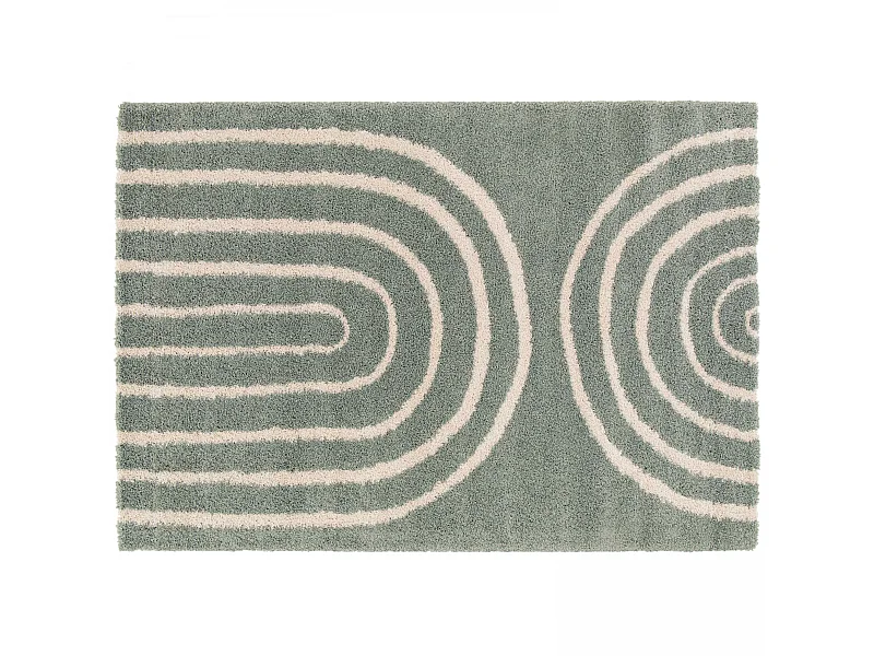 Tapis rectangulaire motif arc-en-ciel vert céladon 160 x 230 cm