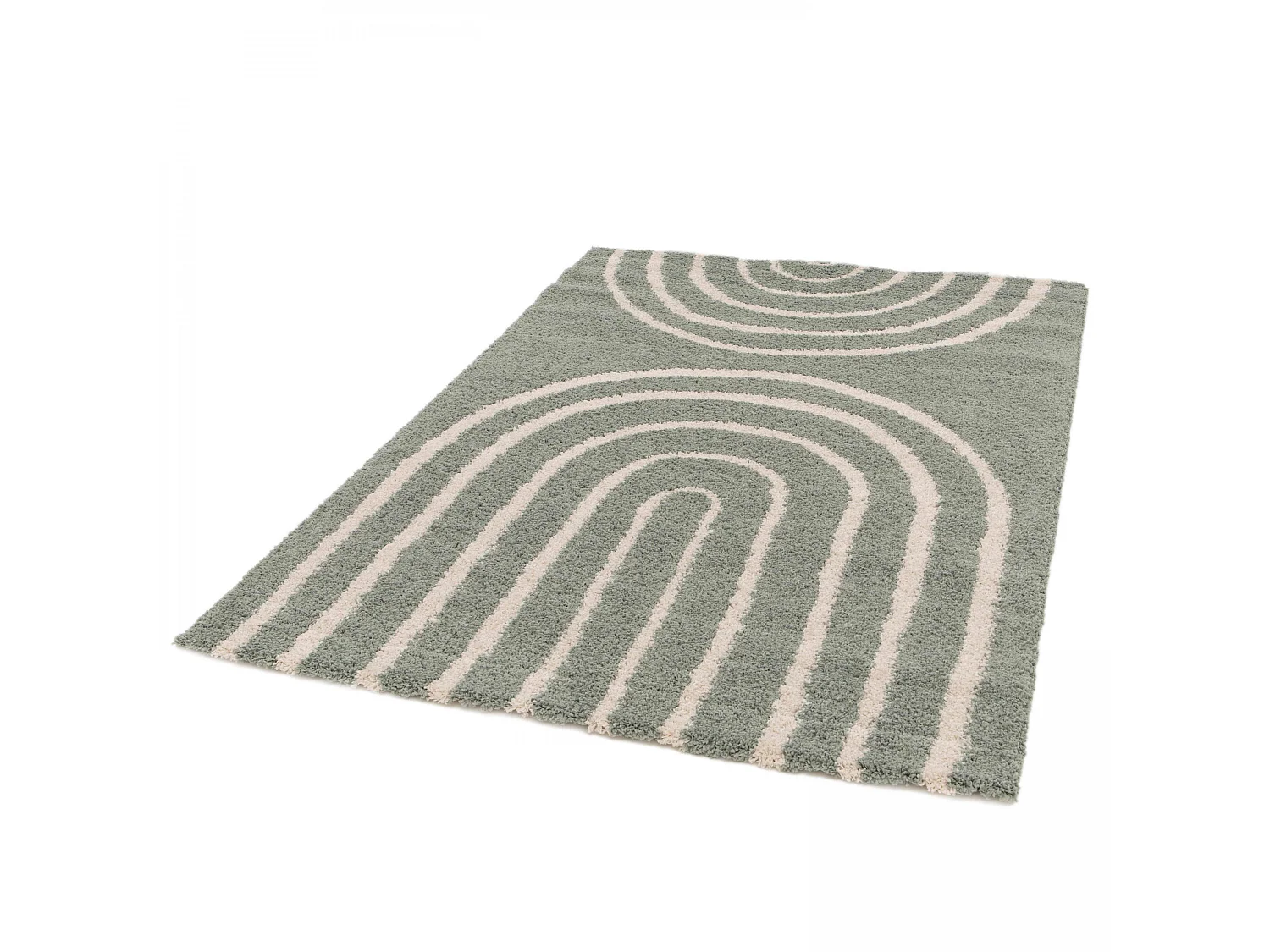 Tapis rectangulaire motif arc-en-ciel vert céladon 160 x 230 cm