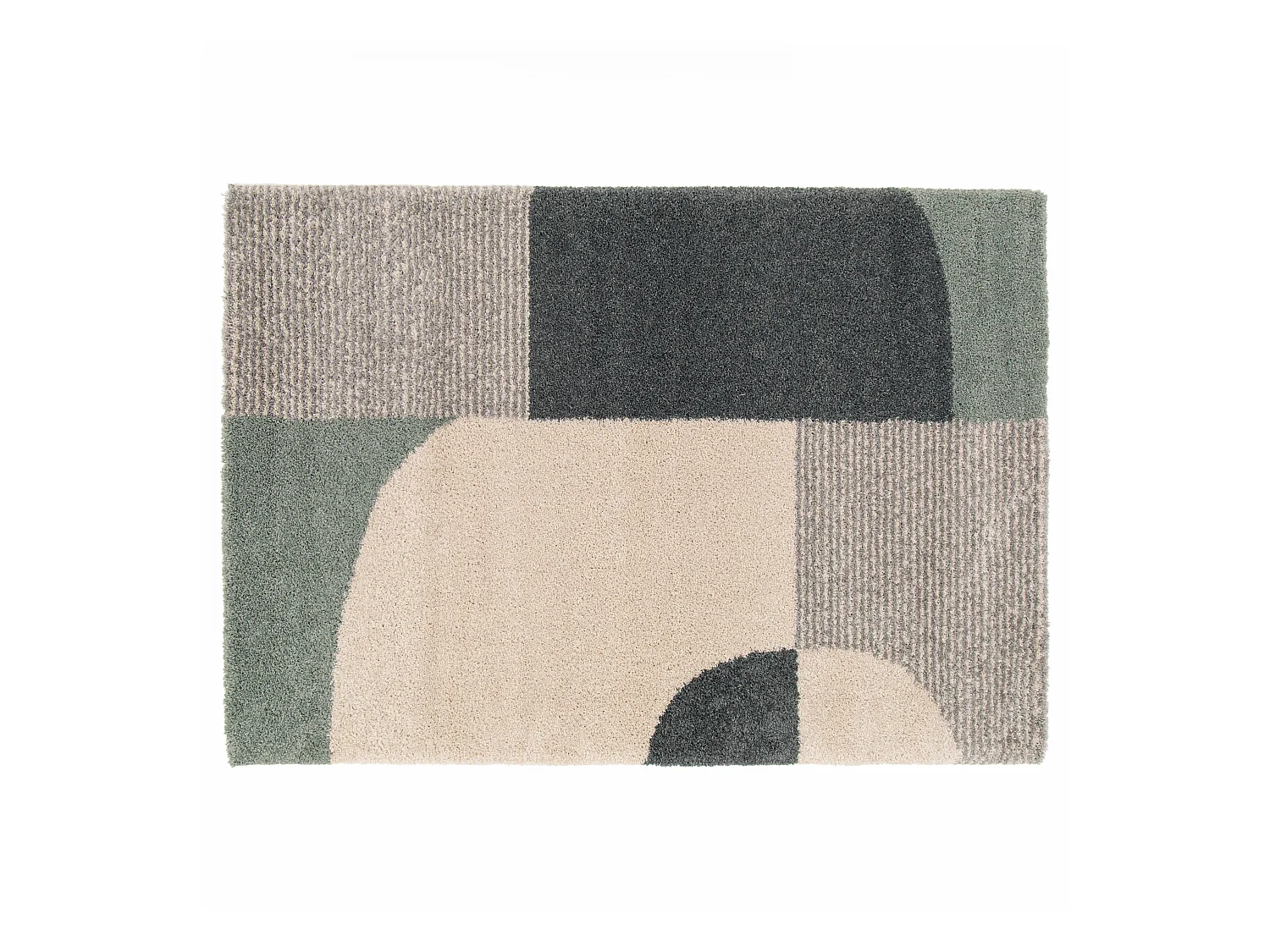 Tapis rectangulaire motif géométrique à poils longs 160 x 230  cm