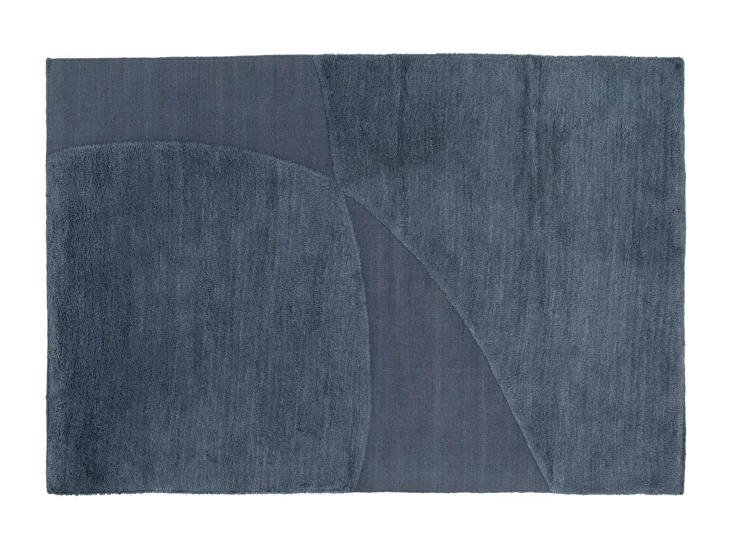 Tapis rectangulaire en laine à motif tissé main bleu 240 x 340 cm