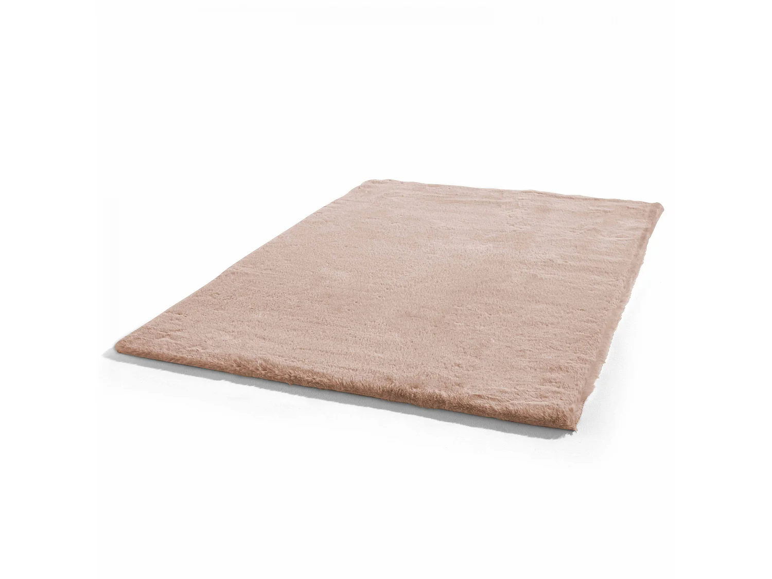 Tapis rectangulaire fausse fourrure beige 120 x 160 cm