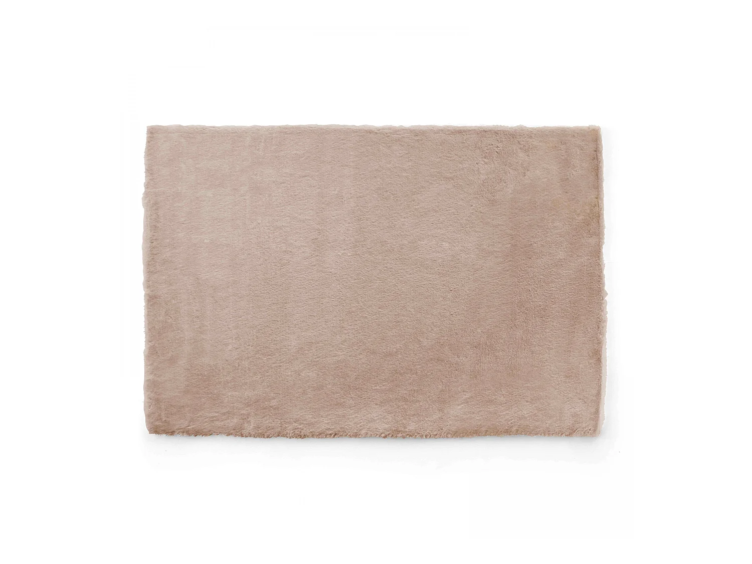 Tapis rectangulaire fausse fourrure beige 120 x 160 cm