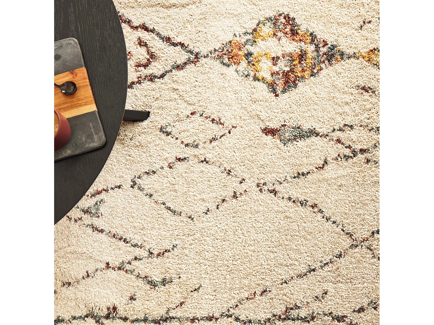Alfombra rectangular de polipropileno con diseño étnico 160 x 230 cm