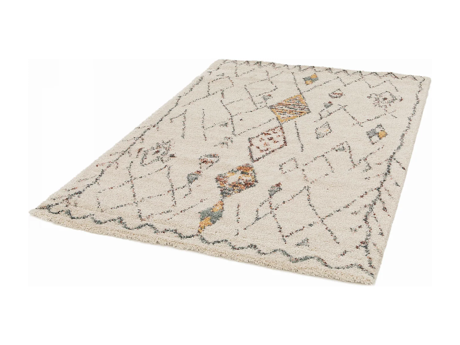Alfombra rectangular de polipropileno con diseño étnico 160 x 230 cm