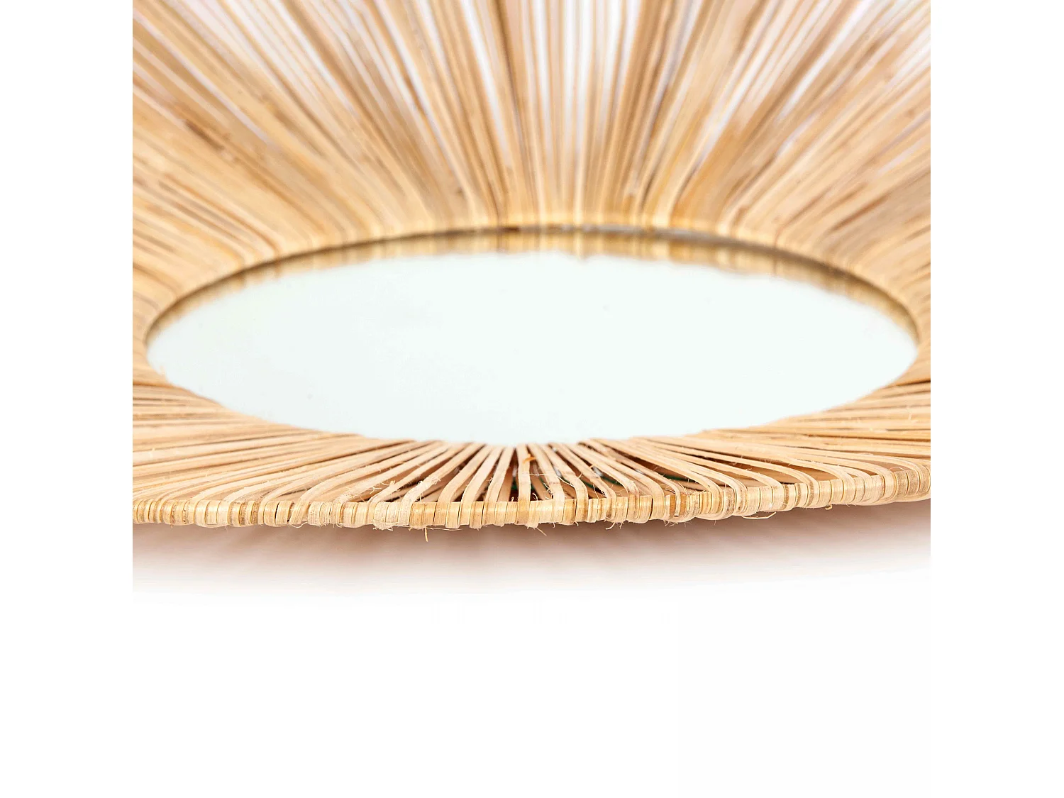 Miroir en rotin naturel 60 cm